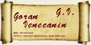 Goran Venečanin vizit kartica